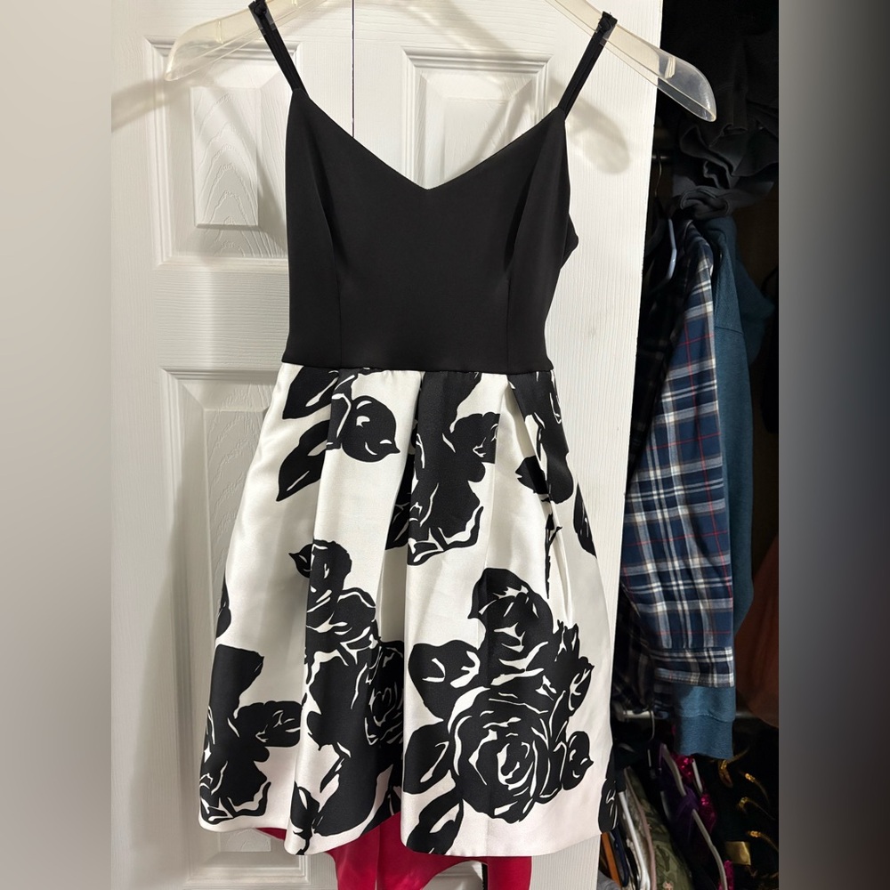 Teeze Me Black Dress with White Accents